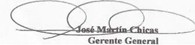 Firma de José Martín Chicas - Gerente General